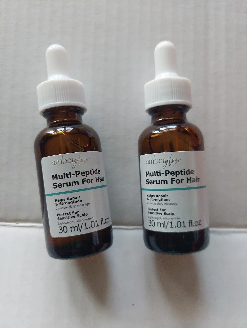 Lot Of 2 AMBER GLOW Multi Peptide Serum For Hair Repair 1.01oz